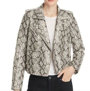 Blank NYC Brake Away Snake Print Vegan Leather Motor Jacket Sz L